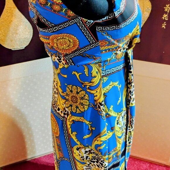 Dressbarn Leopard and Chains dress with scrunched side - Picture 4 of 7